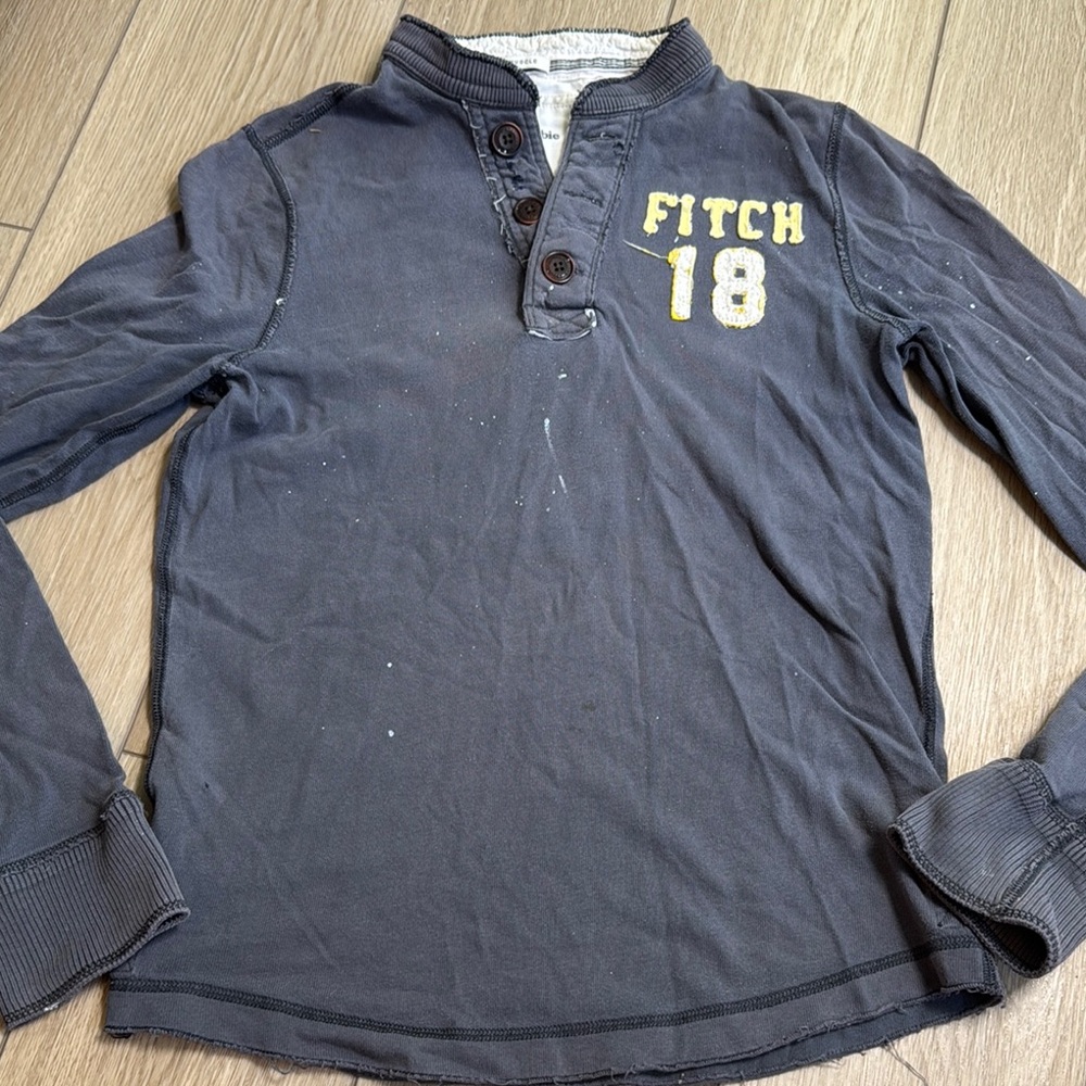 Y2K Abercrombie & Fitch Henley Half Button Long Sleeve Muscle Shirt Size M